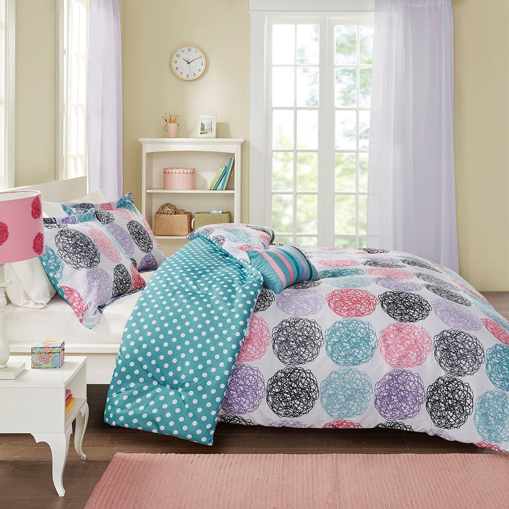 Carly Reversible Comforter Set - Purple - Full Size / Queen Size