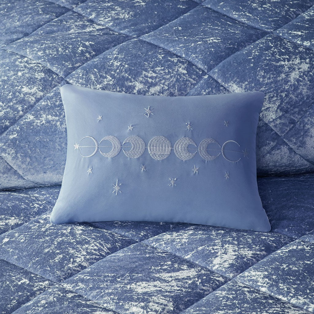 Felicia Velvet Comforter Set - Blue - King Size / Cal King Size