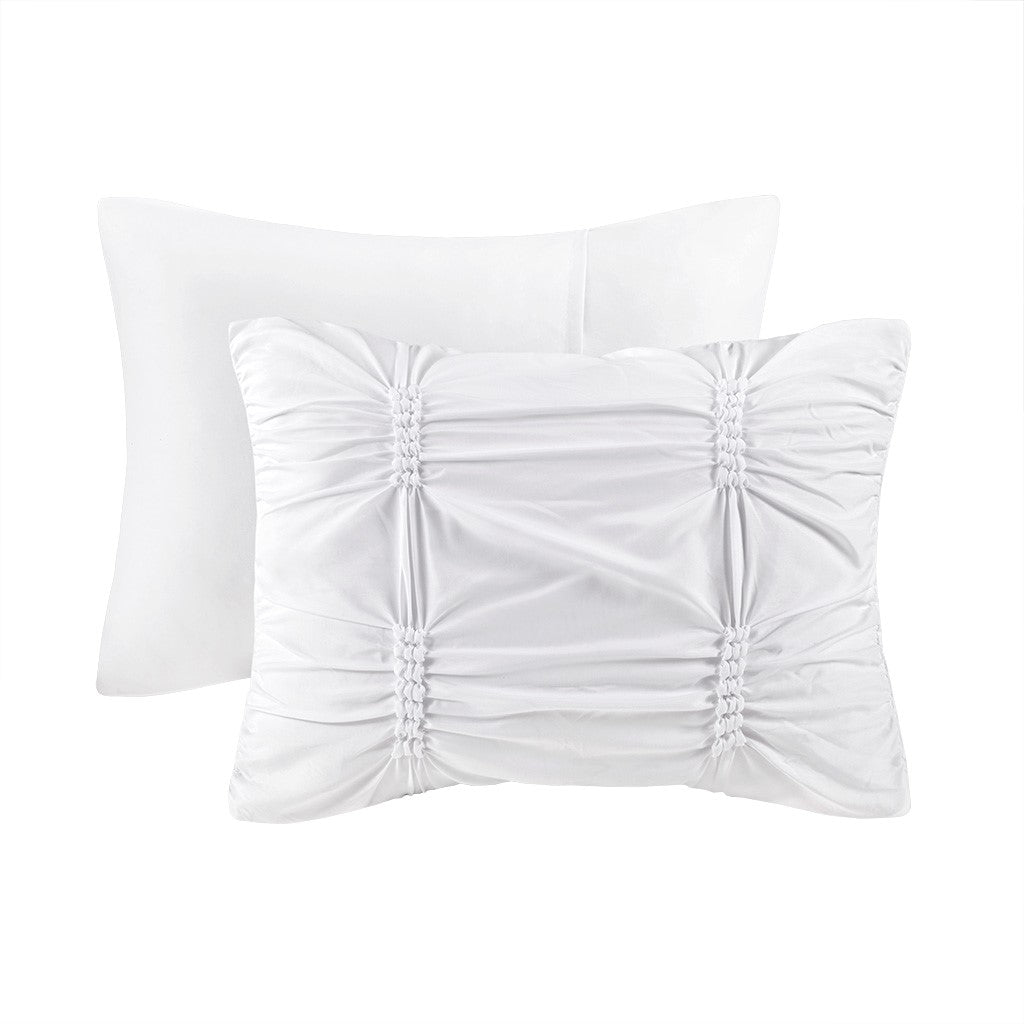 Benny Comforter Set - White - Full Size / Queen Size