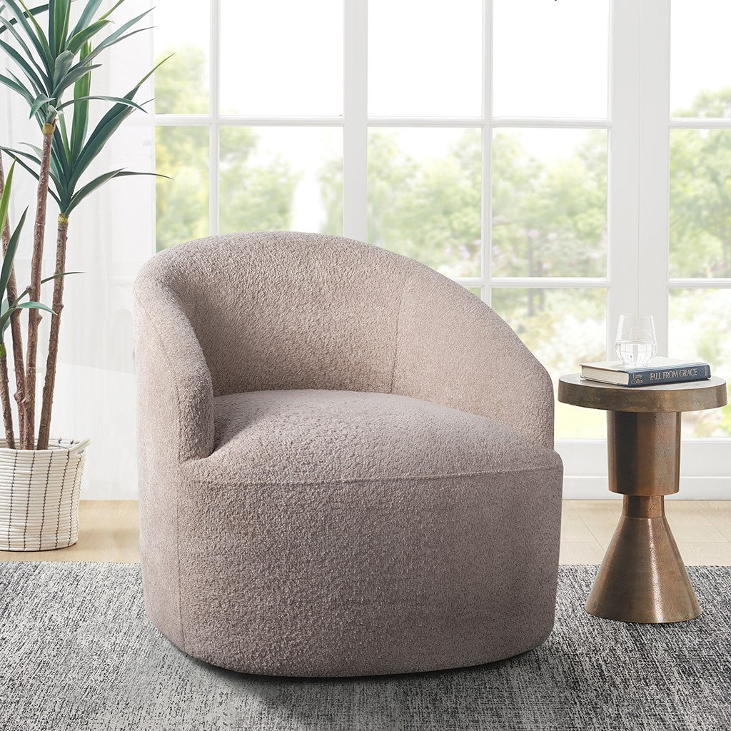 Bonn Upholstered 360 Degree Swivel Chair - Ivory