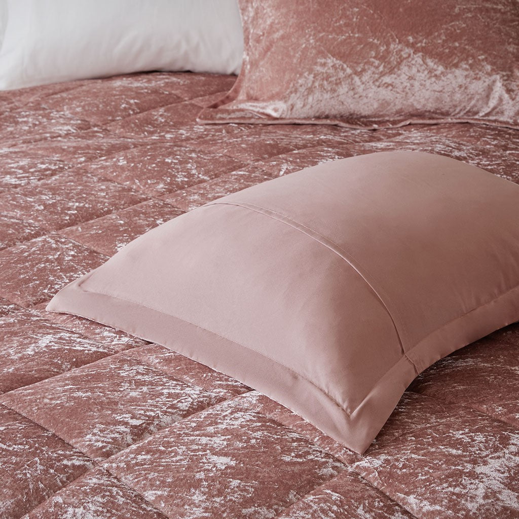 Felicia Velvet Duvet Cover Set - Blush - Twin Size / Twin XL Size