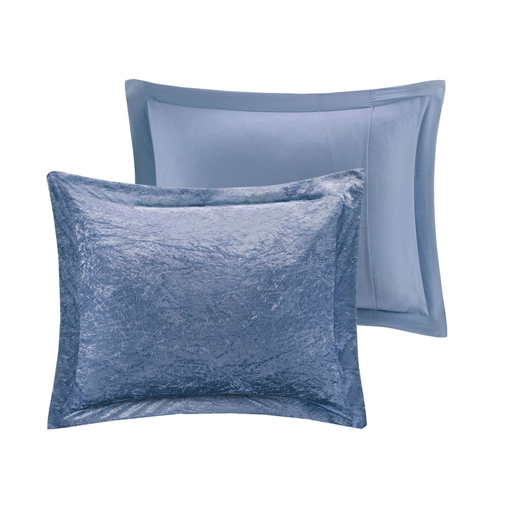 Felicia Velvet Comforter Set - Blue - King Size / Cal King Size