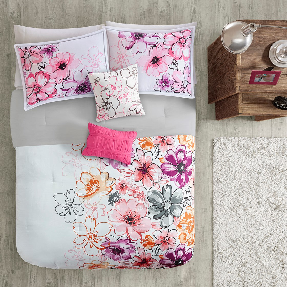 Olivia Comforter Set - Pink - Twin Size / Twin XL Size