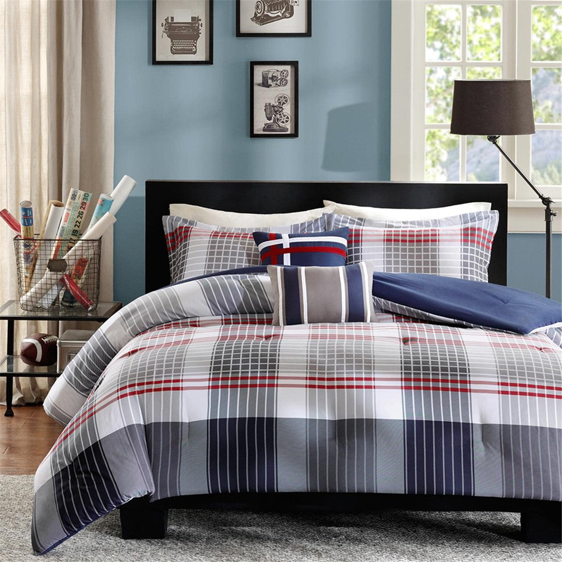 Caleb Comforter Set - Blue  - Twin Size / Twin XL Size