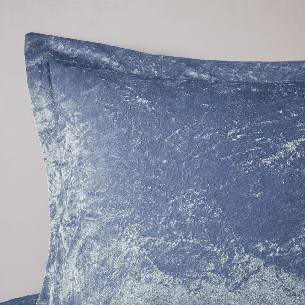 Felicia Velvet Comforter Set - Blue - King Size / Cal King Size