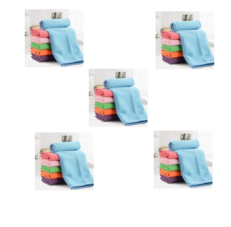 Multicolor Pack of 5 Microfiber Cleaning Cloth