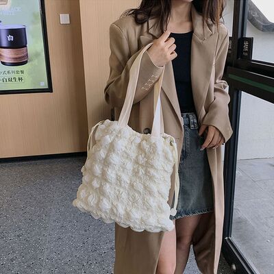 Drawstring Quilted Shoulder Bag