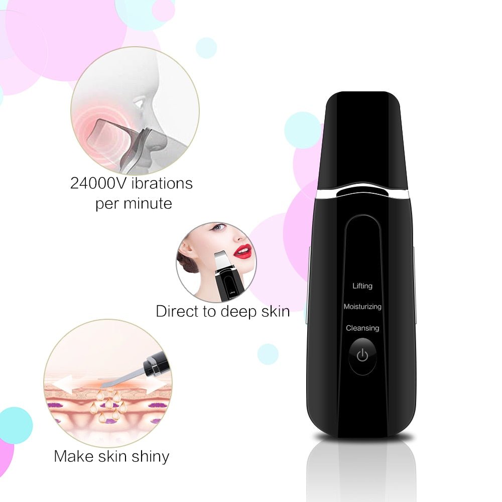 Ultrasonic Ion Skin Scrubber Remove Dirt