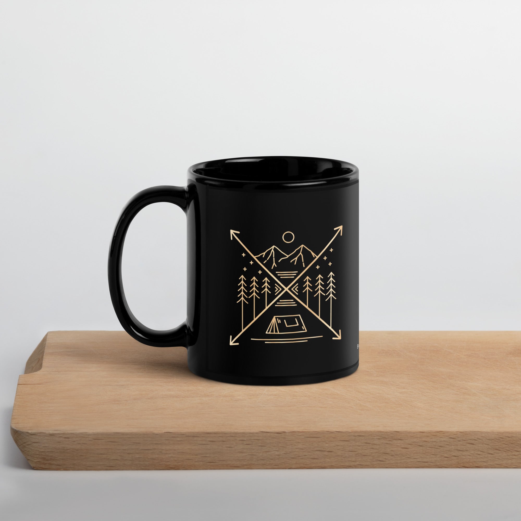 Camp S&B Black Glossy Mug