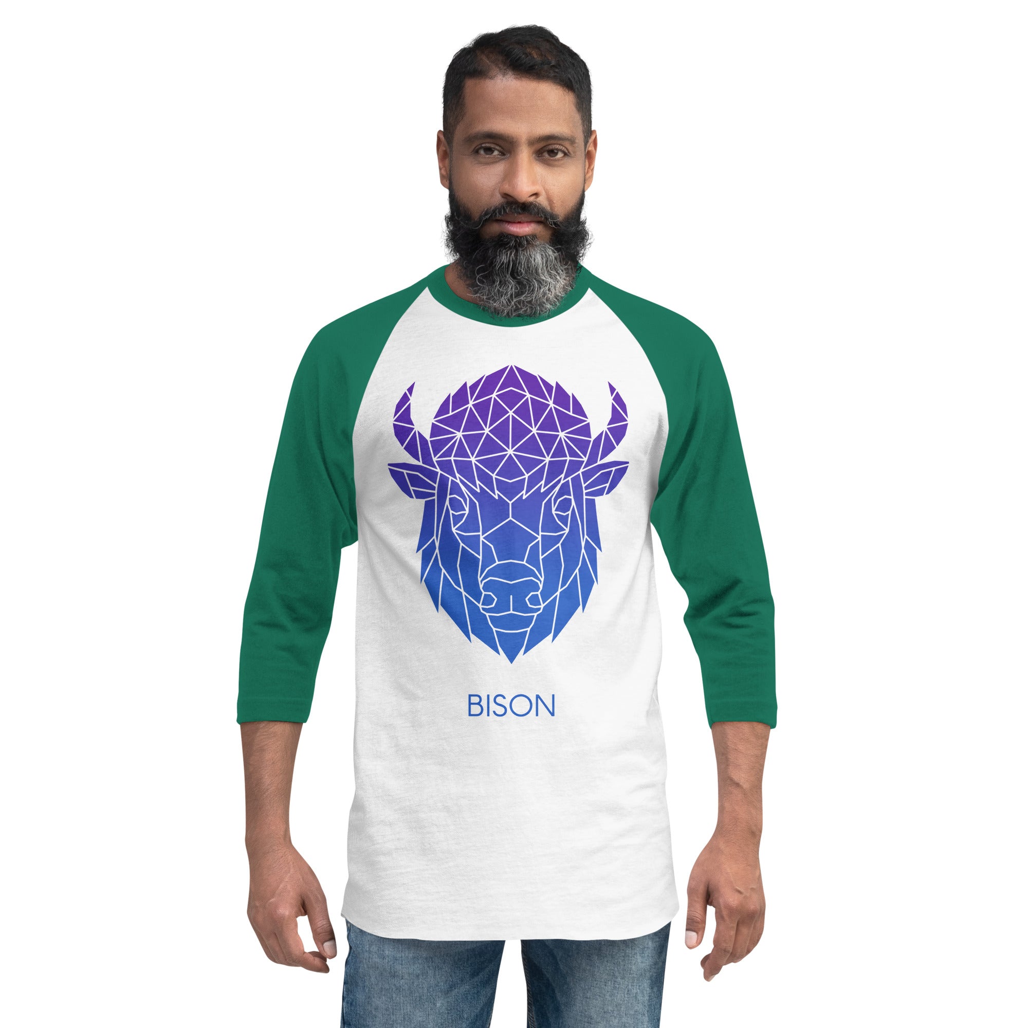 3/4 Bison sleeve raglan shirt