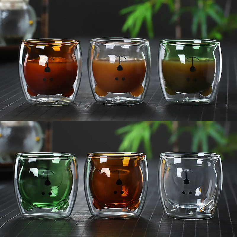 Double Layer Bear Glass