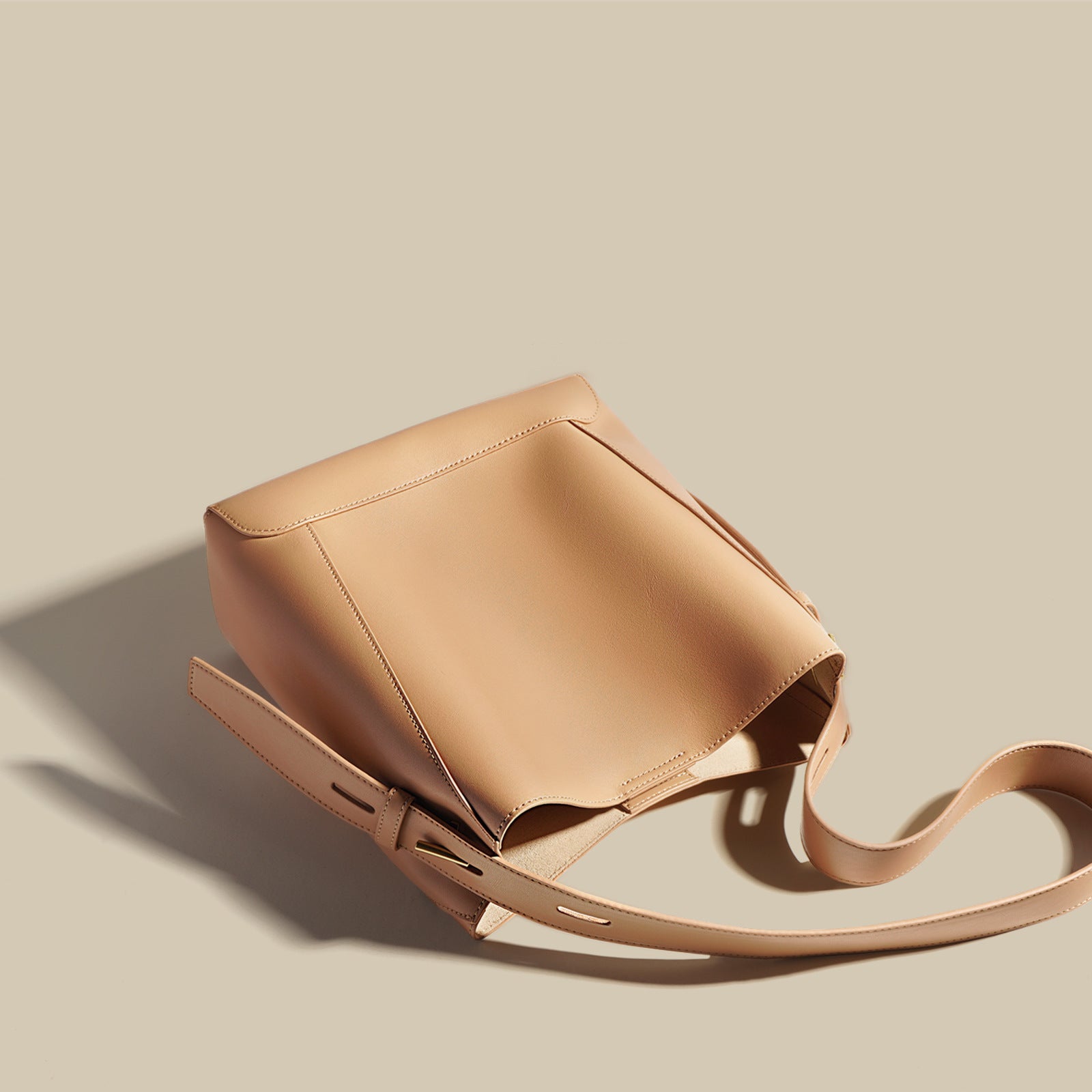 Drawstring bag Smooth Leather Bucket Bag