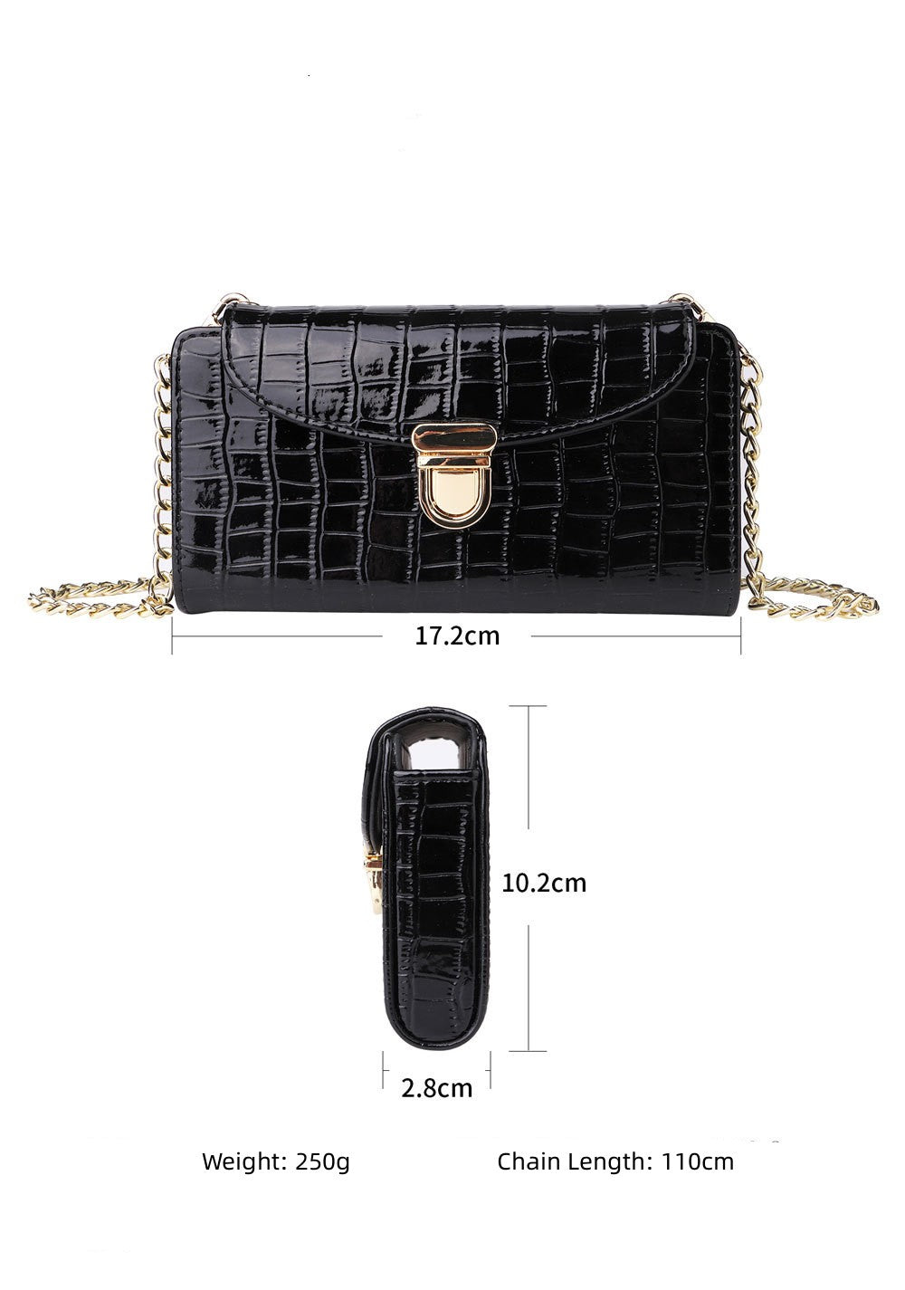 Women IPhone Crossbody Phone Bag Crocodile Style