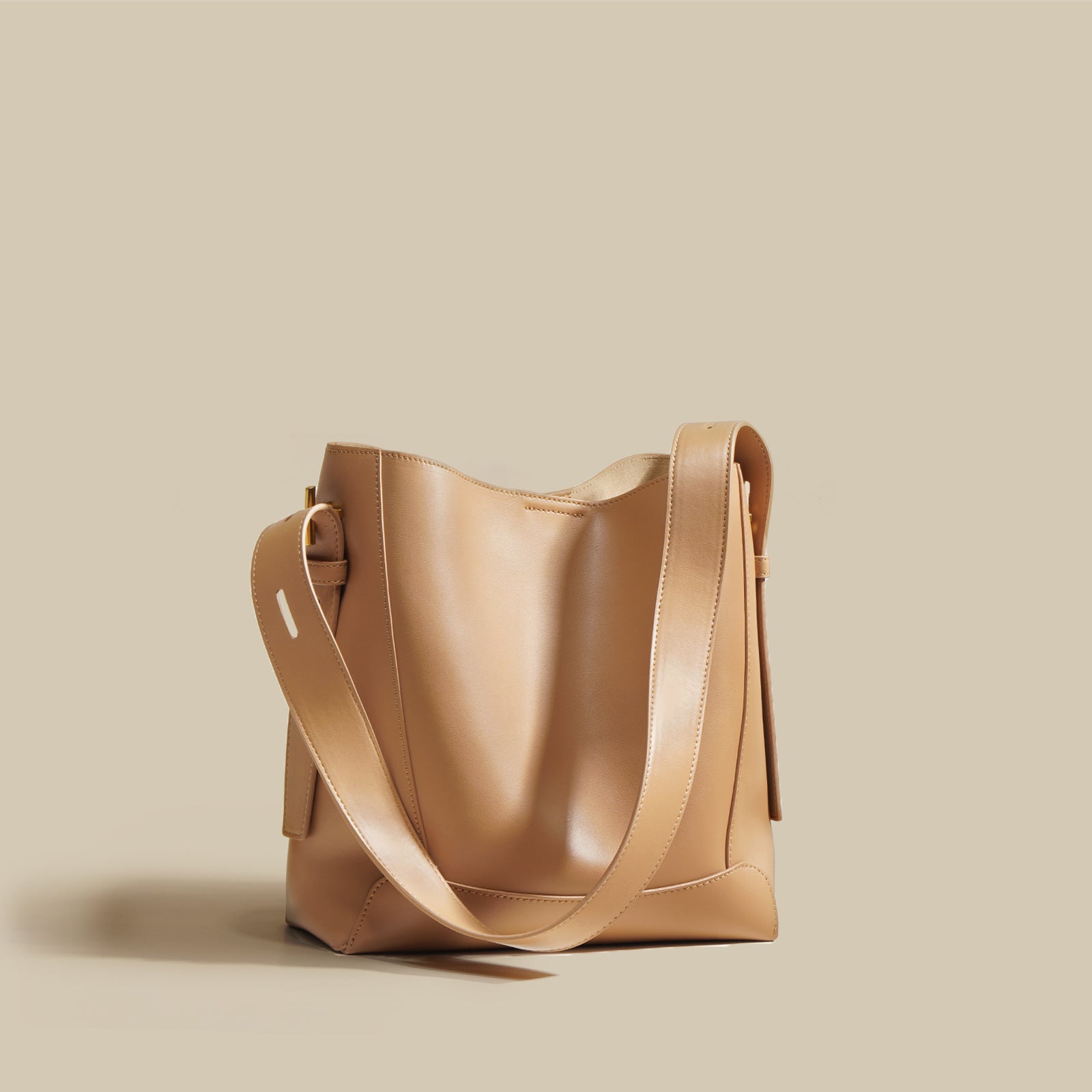 Drawstring bag Smooth Leather Bucket Bag