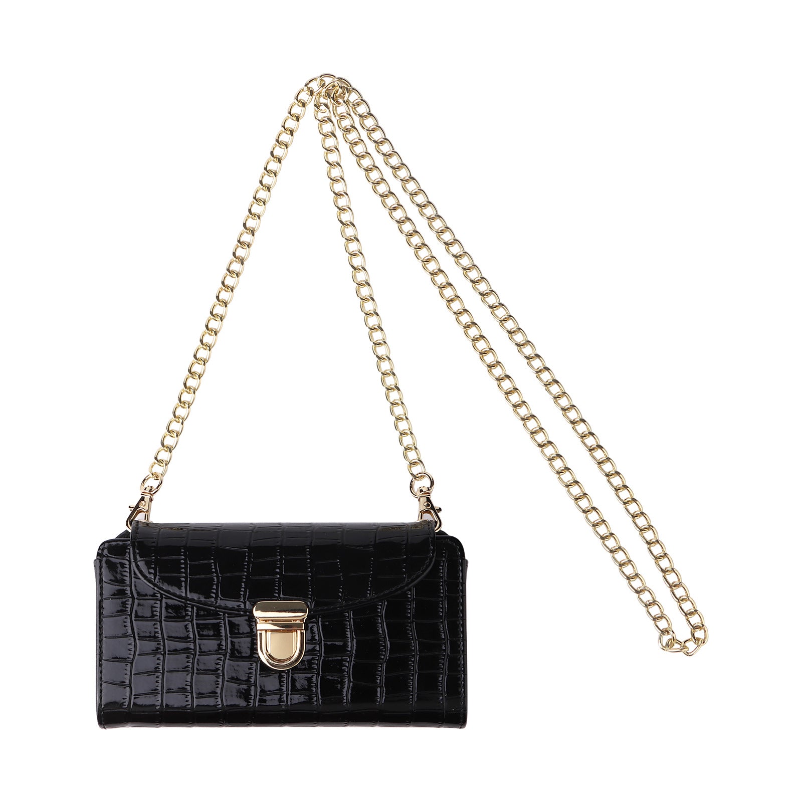 Women IPhone Crossbody Phone Bag Crocodile Style