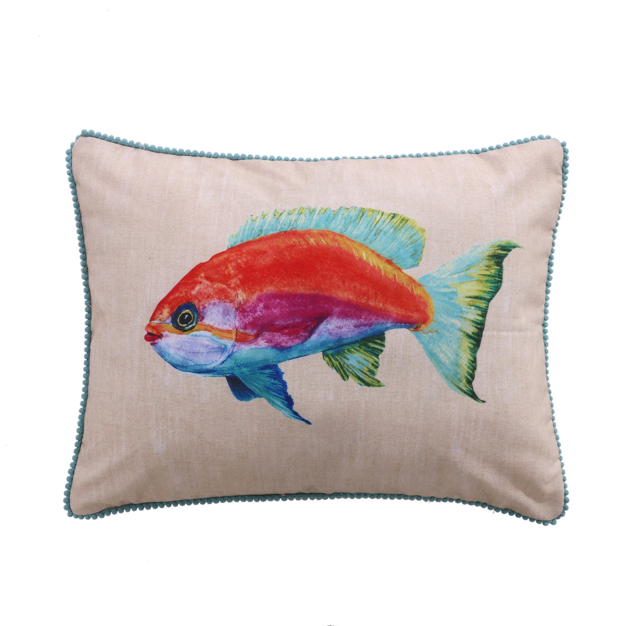 Beachwalk Multi Colored Fish Pillow