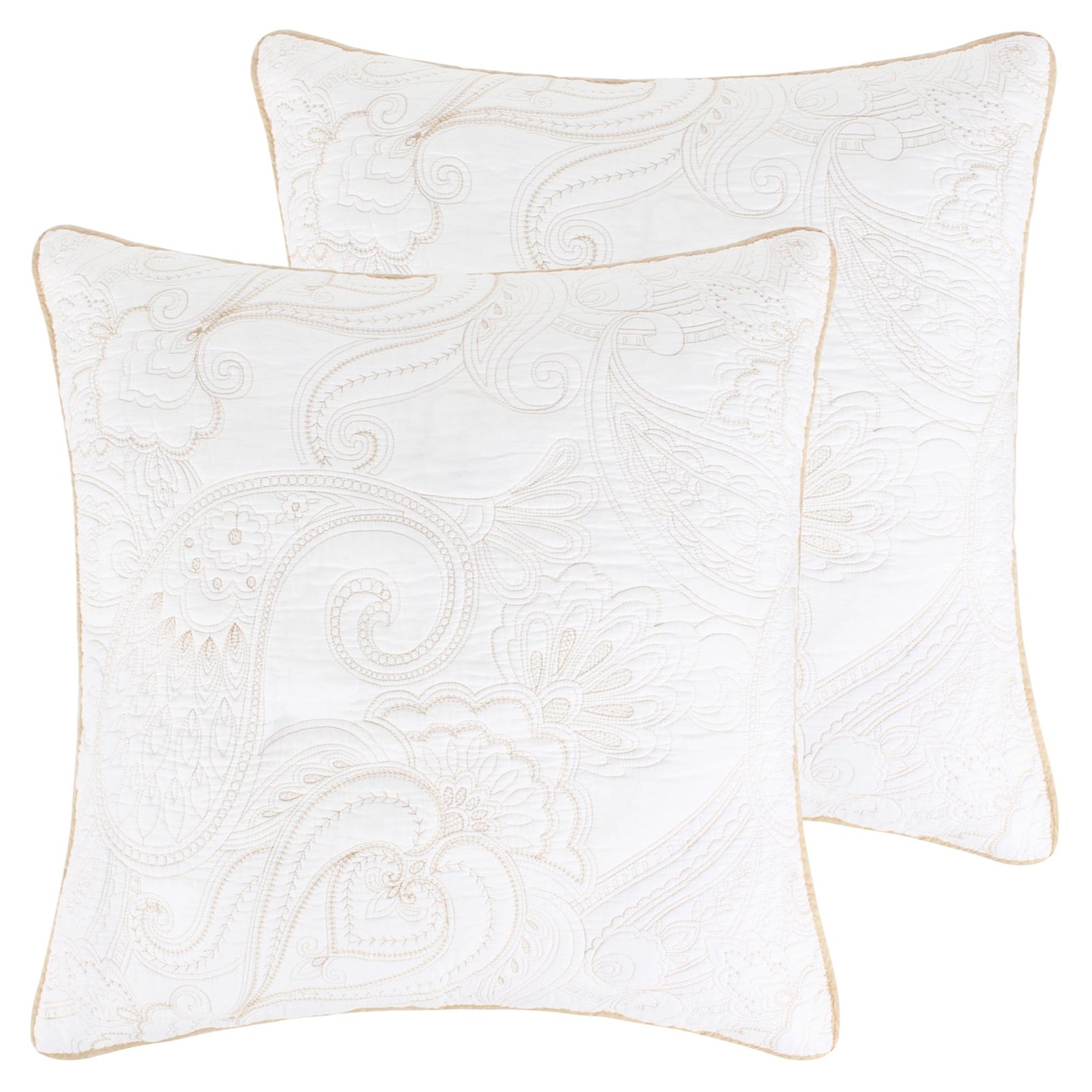 Perla White Euro Shams Set of 2