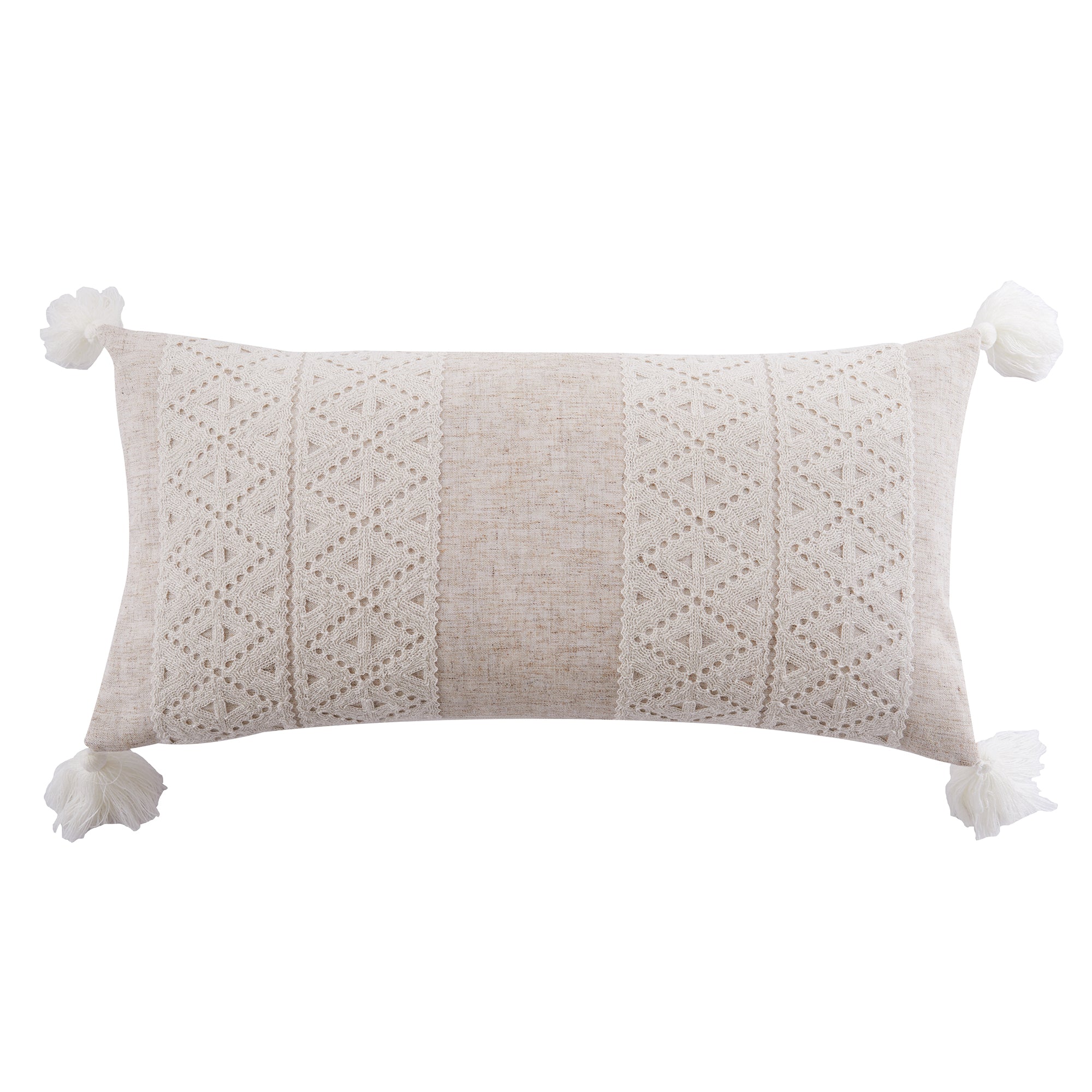 Sanira Diamond Applique Tassel Pillow