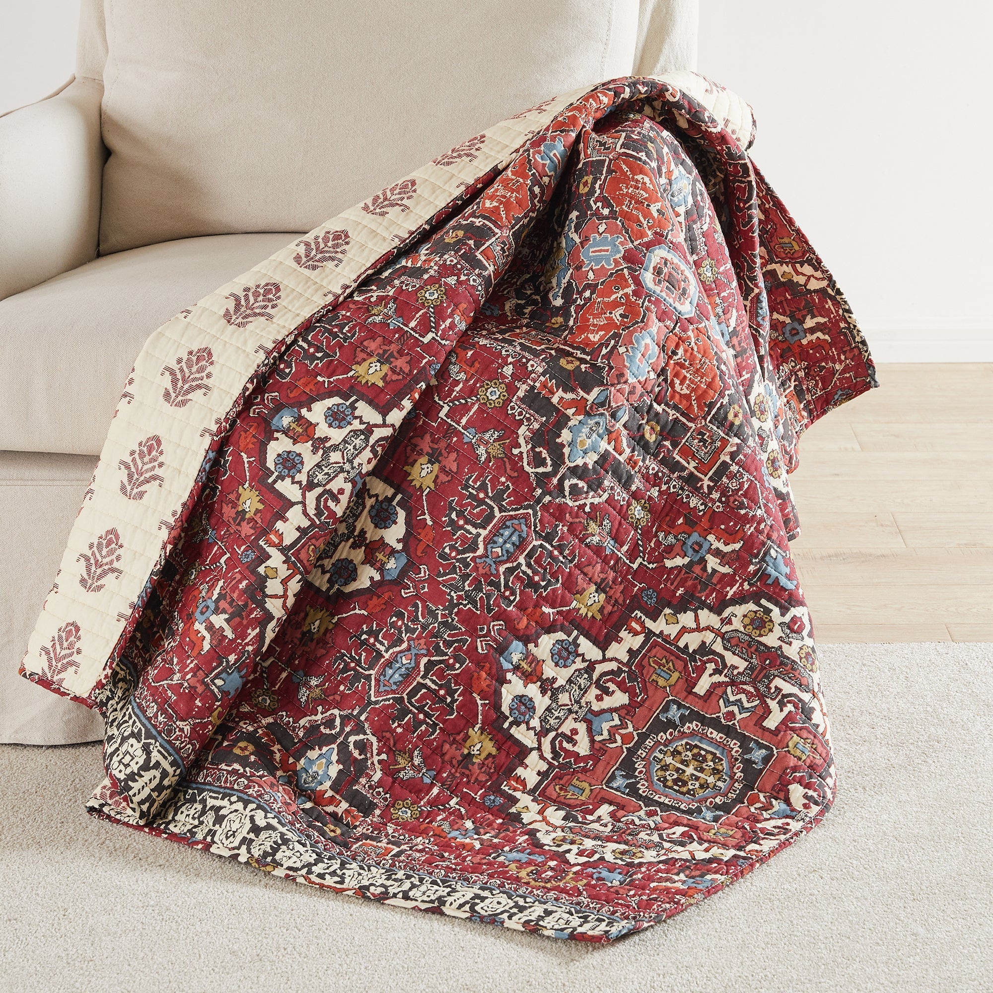 Khotan Red Quilted Throw