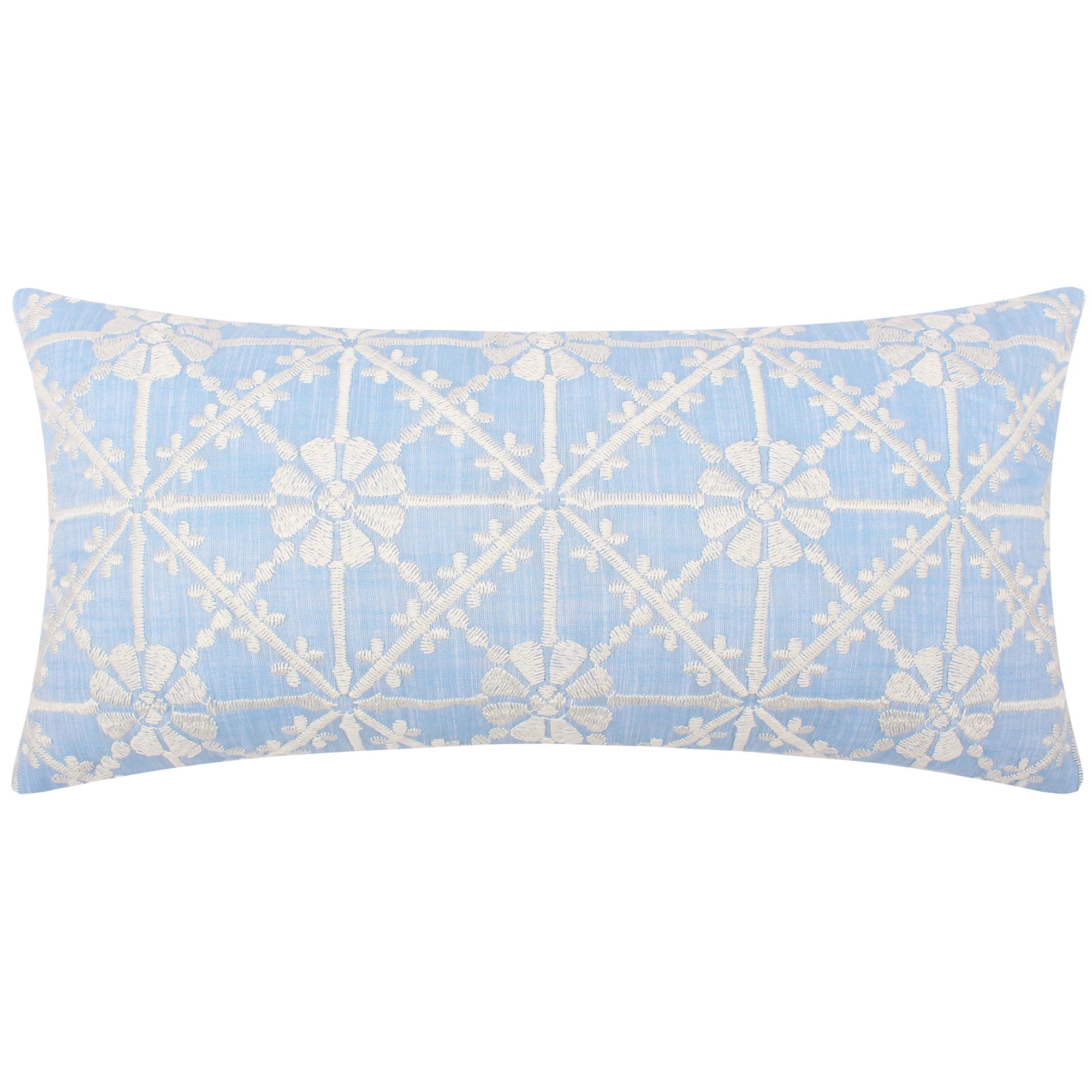 Evelyn Jacobean Blue Pillow