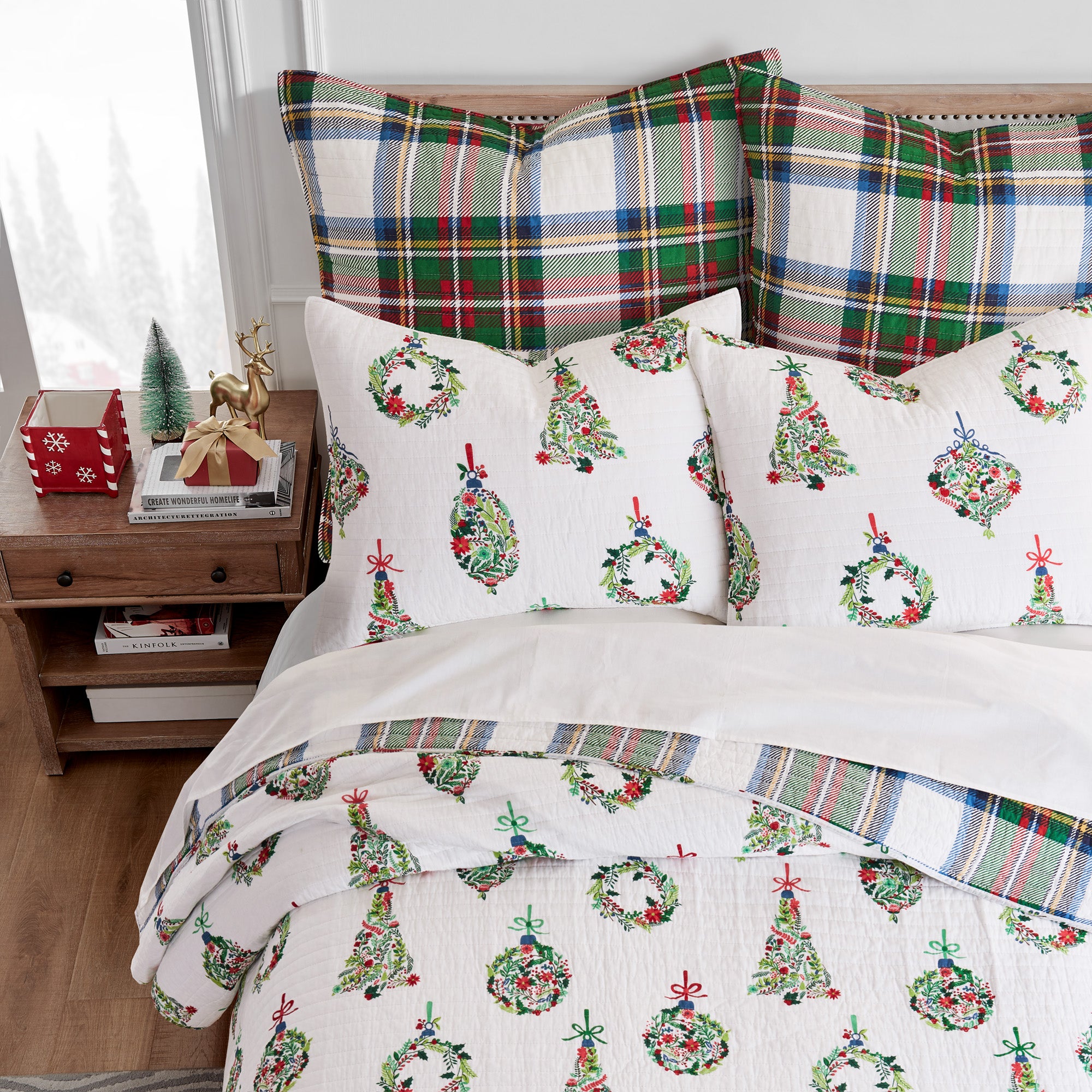 Festive Baubles Euro Sham Set of 2