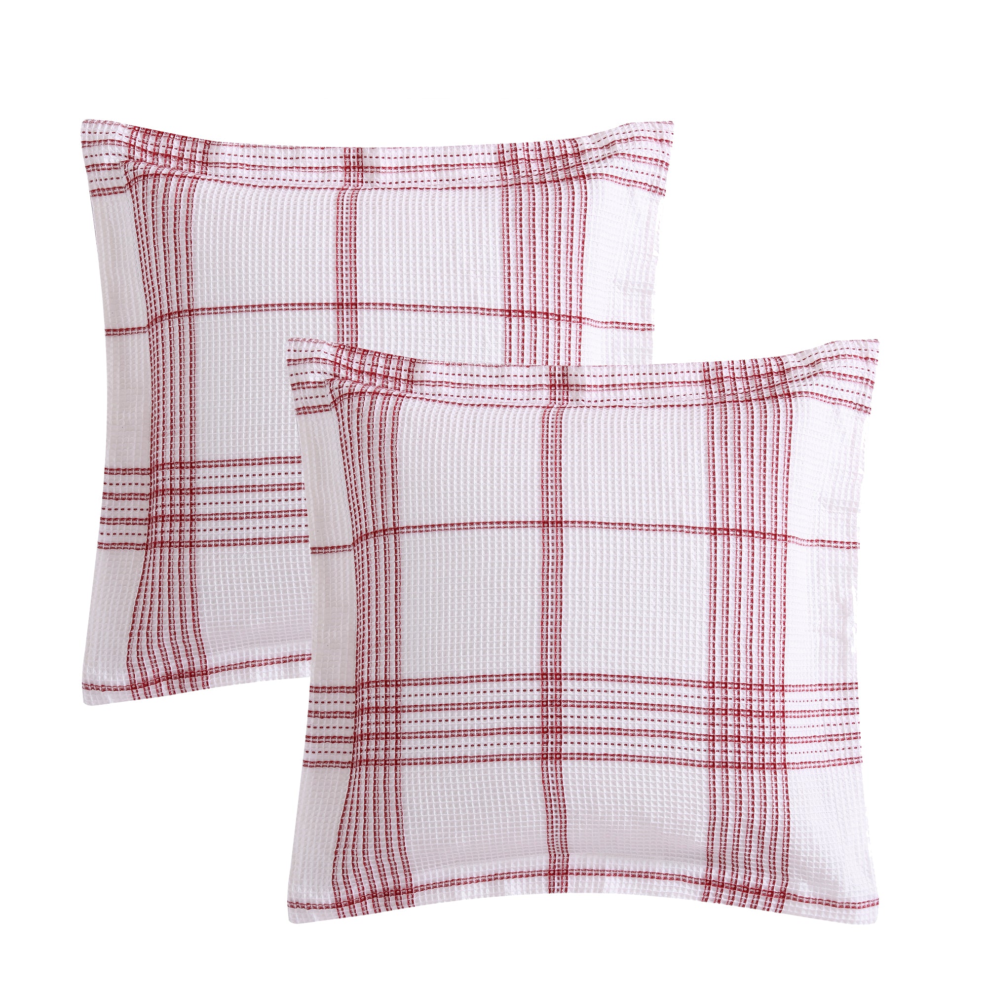 Peppermint Plaid Euro Sham Set of 2