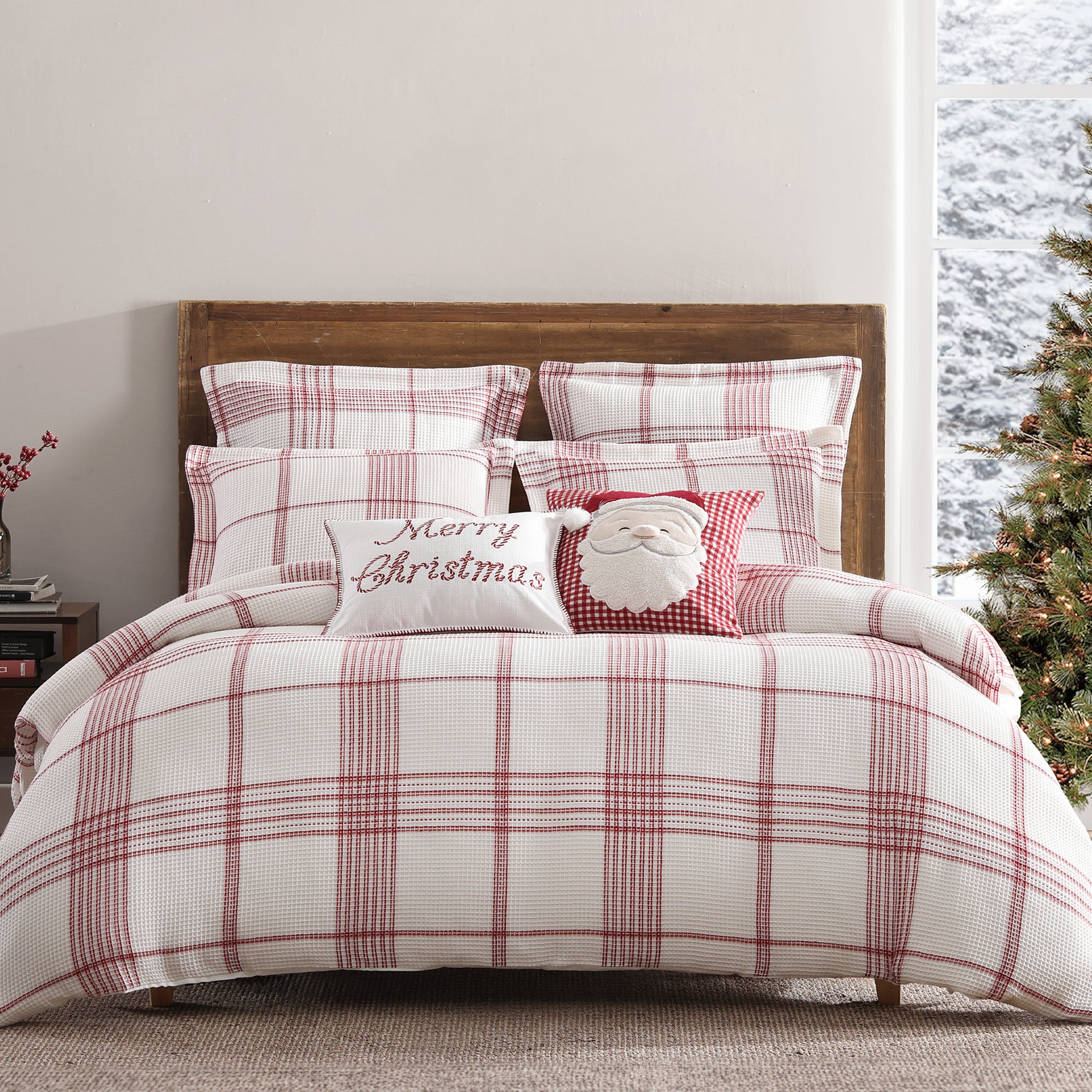 Peppermint Plaid Euro Sham Set of 2