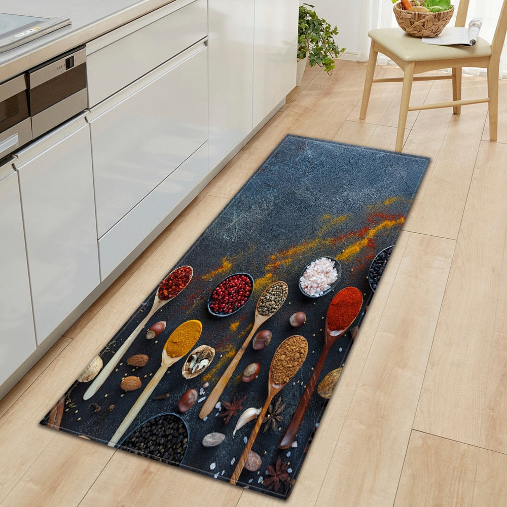 Modern Kitchen Mat Home Entrance Doormat Hallway Bedroom Living Room Decoration Floor Carpet Balcony Bathroom Anti-Slip Long Rug