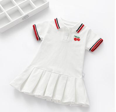 Unicom Children Summer  Dress with Turn-Down Collar For Girls