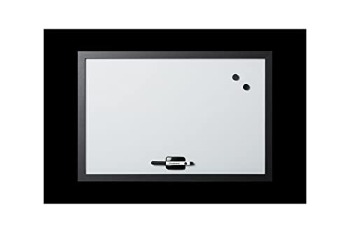 MasterVision Magnetic Dry-Erase Board Black MDF Frame 18 Inches x 24 Inches
