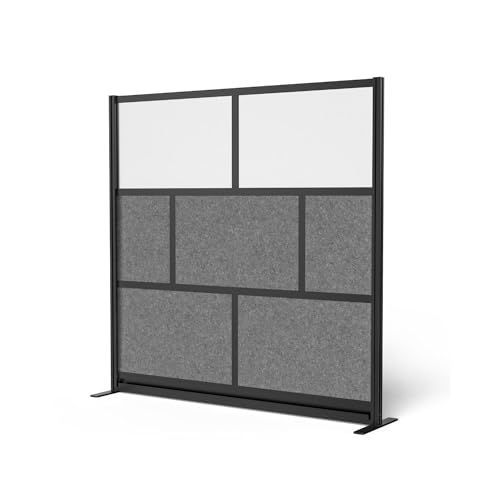 Modular Wall Room Divider System - Black Frame - 70 in. x 70 in. Starter Wall - BLACK