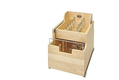Wood Base Cabinet Cookware Pull Out Organizer w/Soft Close