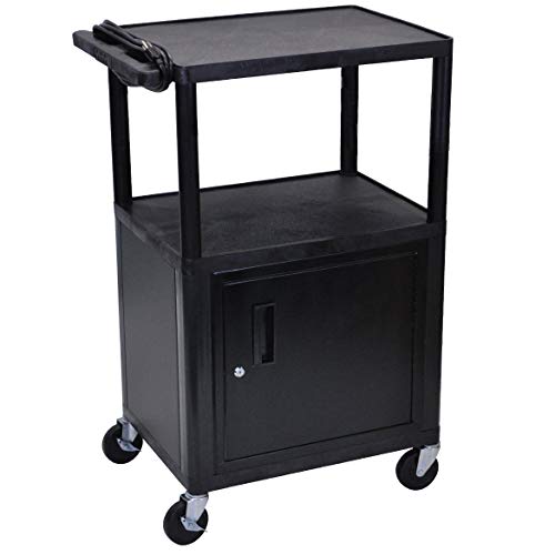 42 in.H AV Cart - Three Shelves Cabinet - Black