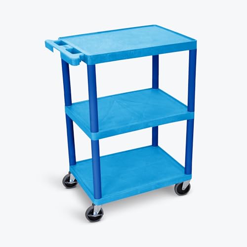 Flat Shelf Cart - Three Shelves - Blue