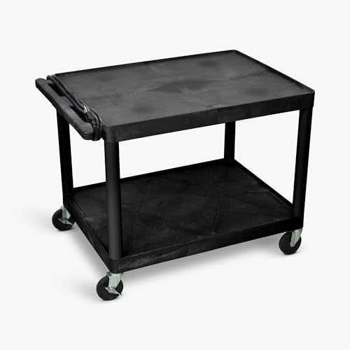 27 in.H AV Cart - Two Shelves Electric - Black