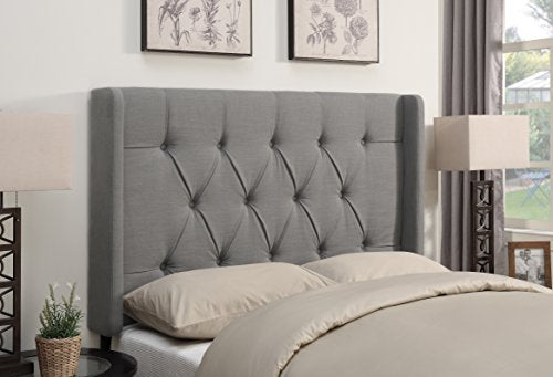 Shelter Button Tufted Full / Queen Headboard in Ash Grey