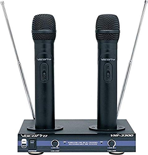 2 Channel VHF Rechargeable Wireless Microphone System