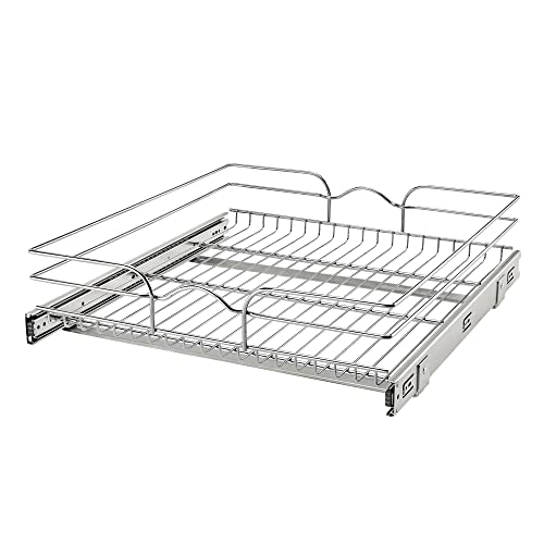 Single Tier Bottom Mount Pull Out Steel Wire Organizer