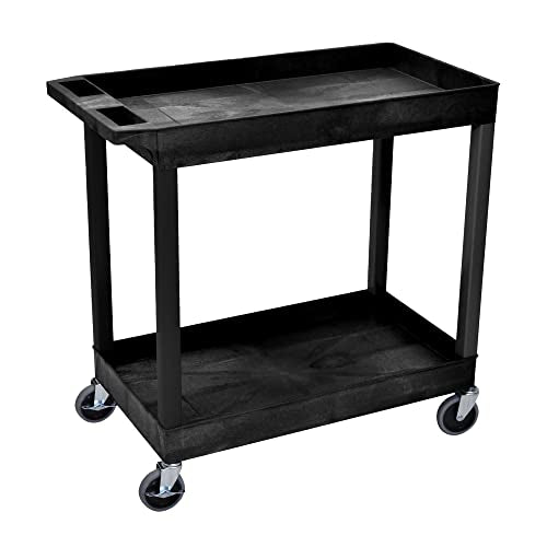 32 in. x 18 in. Tub Cart - Two Shelves - Black