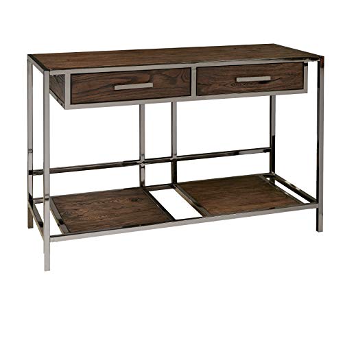 Modern Industrial-Style Wood and Metal Sofa Table