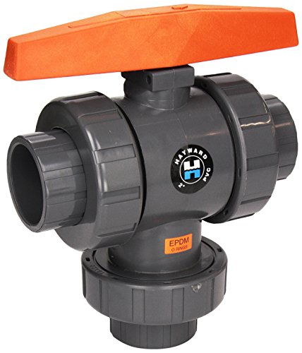 Hayward TW1200STE 2-Inch PVC TW Series 3-Way True Union Ball Valve with EPDM Seals and Socket/Threaded End Connection