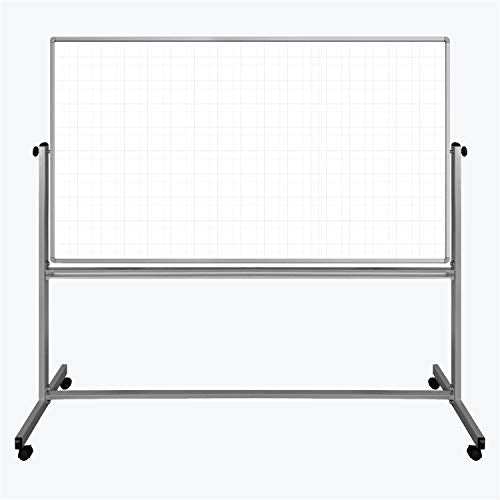 72G x 40G Mobile Magnetic Combination Ghost Grid/Whiteboard - White