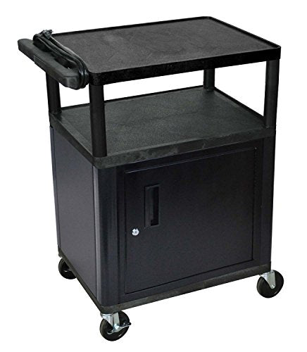 34 in.H AV Cart - 3 Shelves Cabinet Electric - Black