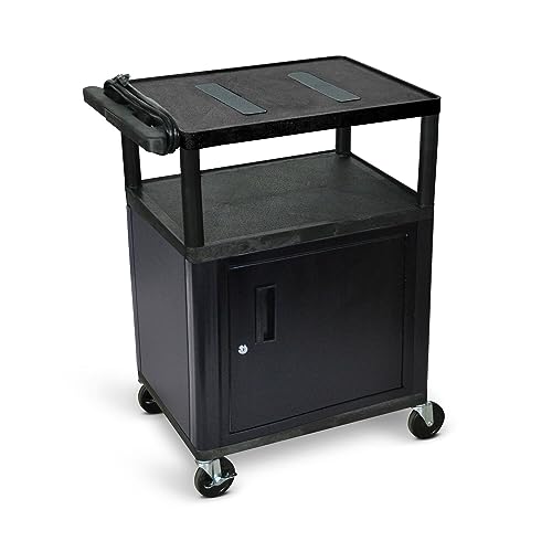 34 in.H AV Cart - Three Shelves Cabinet - Black