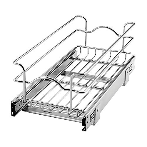 Single Tier Bottom Mount Pull Out Steel Wire Organizer