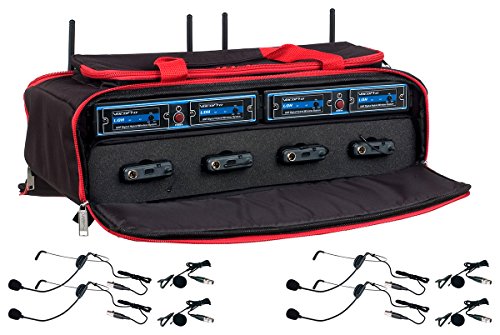 4 CHANNEL WIRELESS BODYPACK/HEADSET MICROPHONE SYSTEM IN A BAG