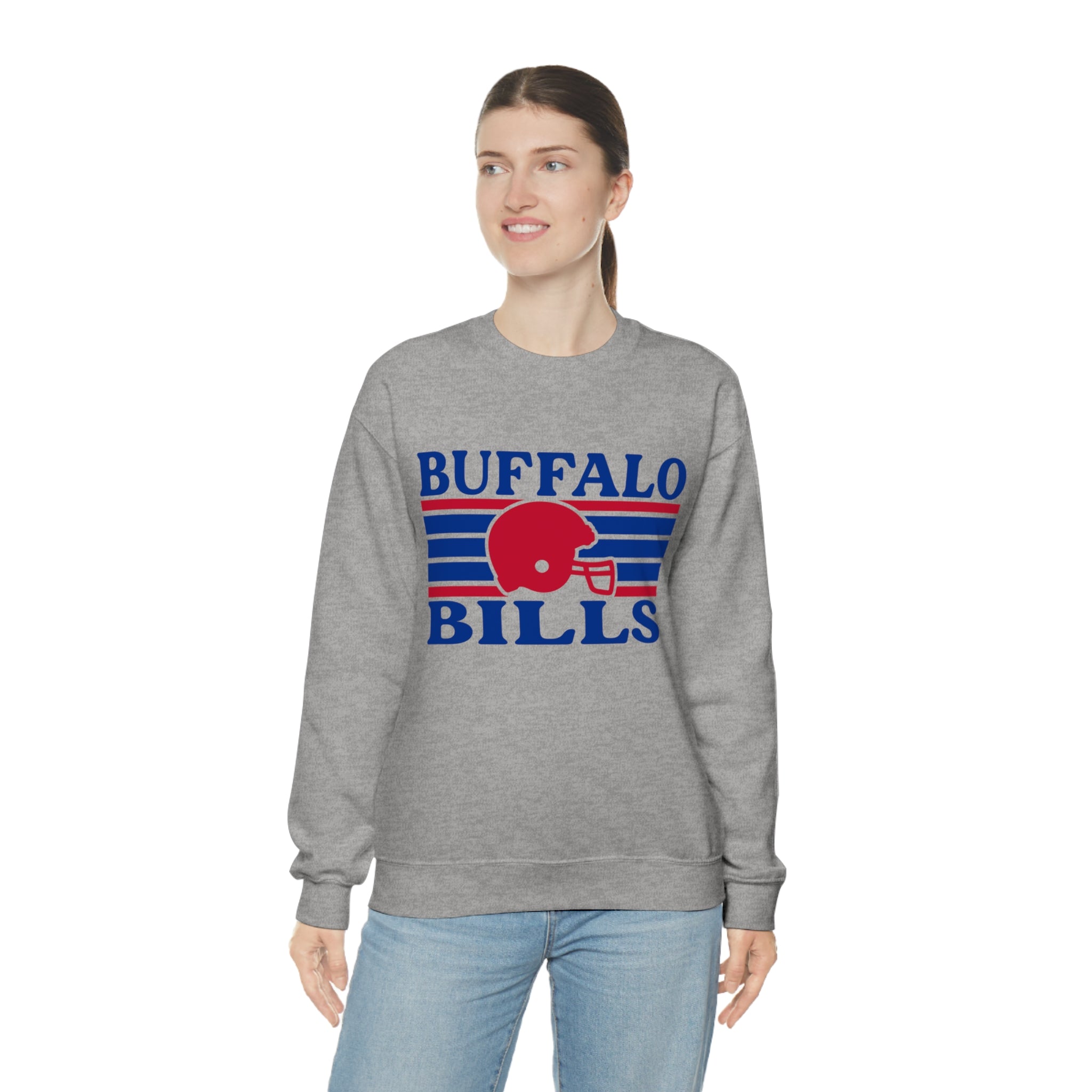 Retro Style Buffalo  Football  Unisex Heavy Blend Crewneck Sweatshirt