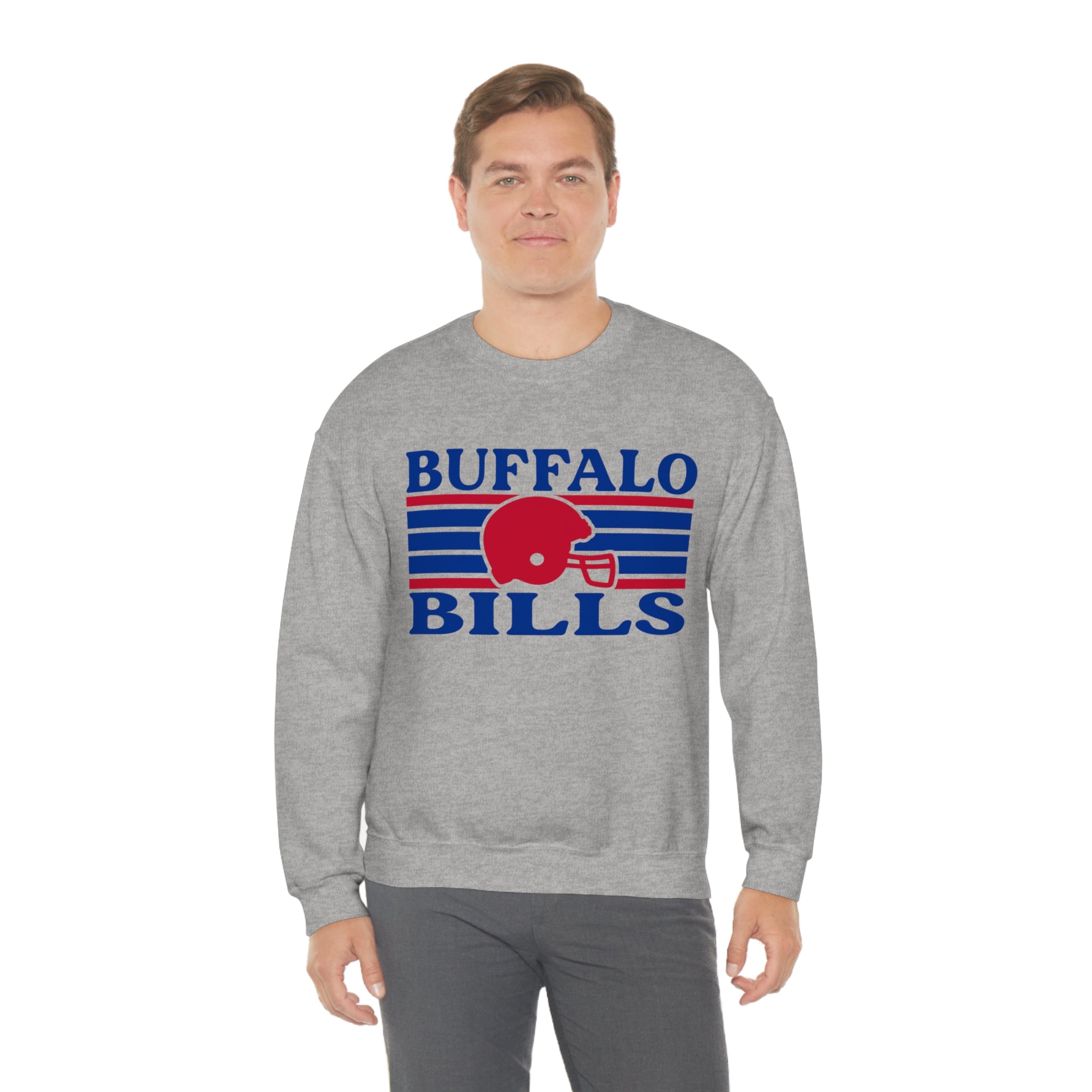 Retro Style Buffalo  Football  Unisex Heavy Blend Crewneck Sweatshirt