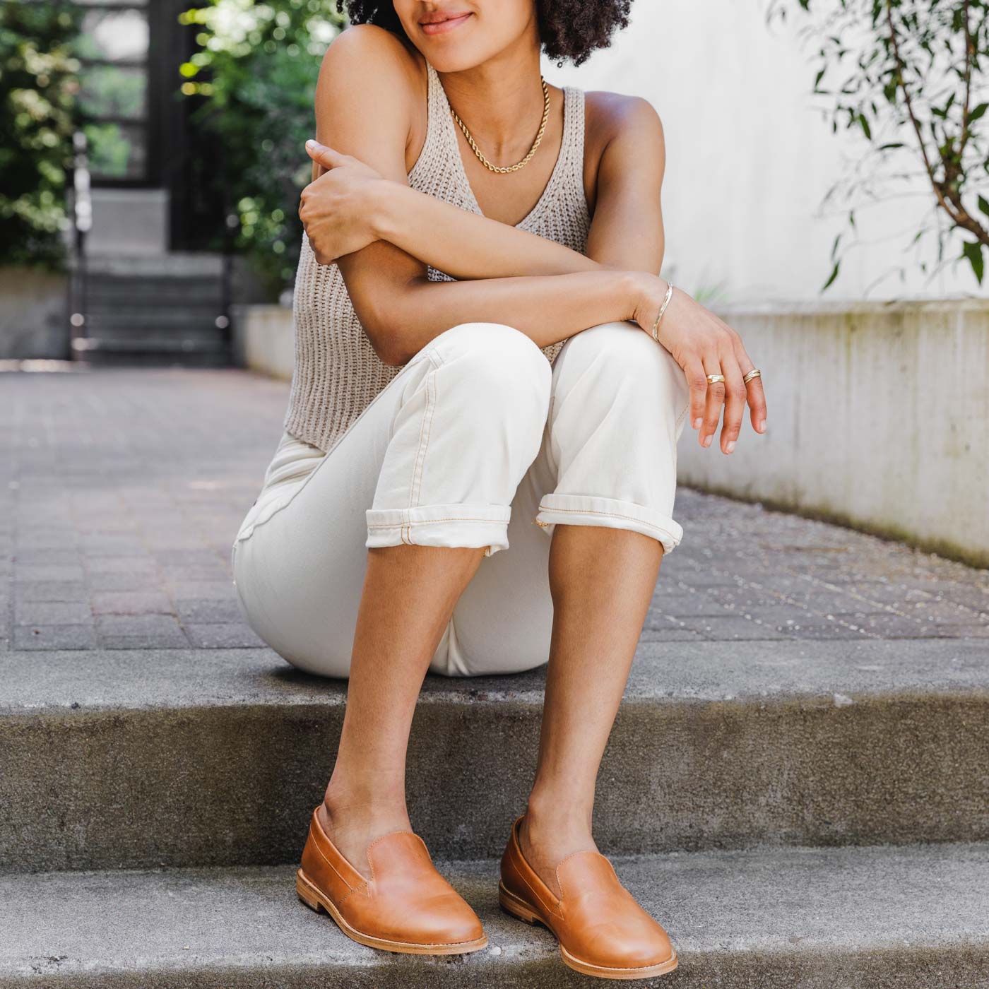 Rounded Leather Loafer