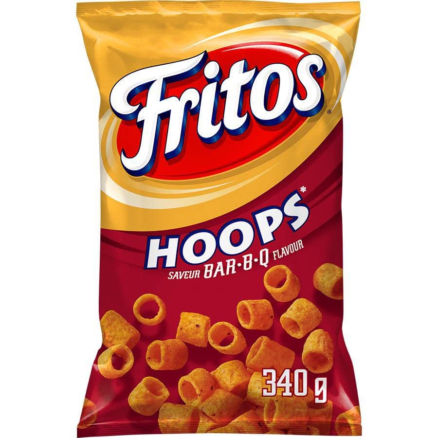 Fritos Hoops BAR-B-Q Corn Chips 340g/12.3oz (Shipped from Canada)